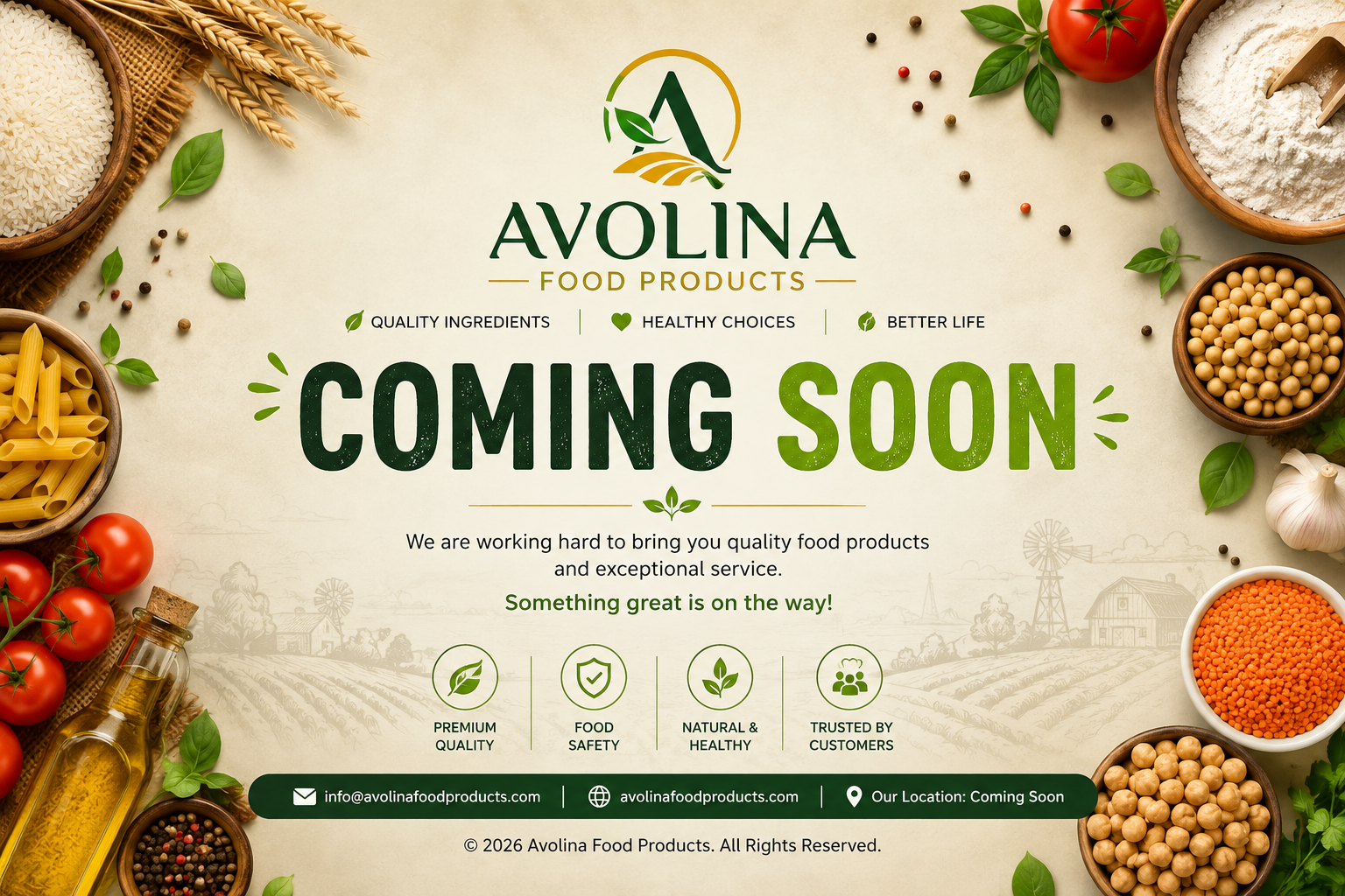 Avolina Food Products Coming Soon